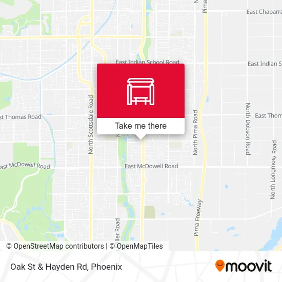 Oak St & Hayden Rd map