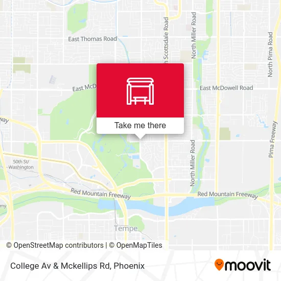 College Av & Mckellips Rd map