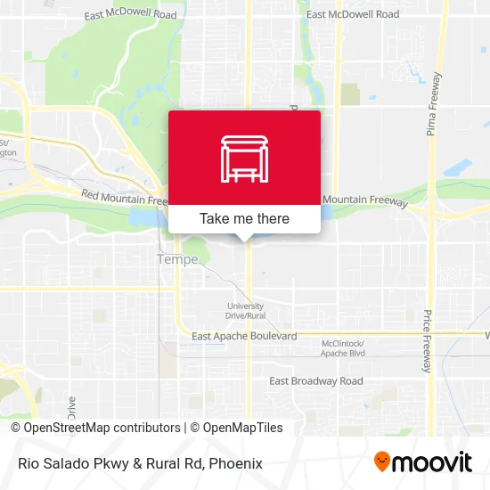 Rio Salado Pkwy & Rural Rd map