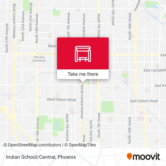 Indian School/Central map