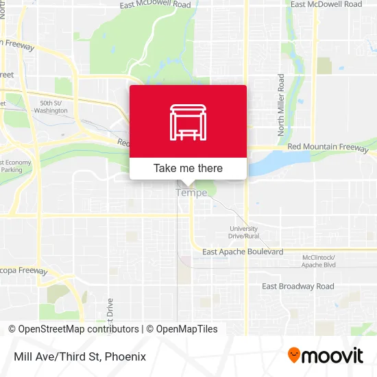 Mill Ave/Third St map