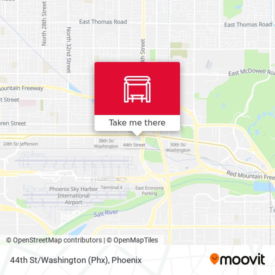 44th St/Washington (Phx) map