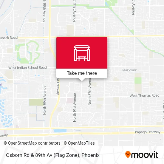 Osborn Rd & 89th Av (Flag Zone) map