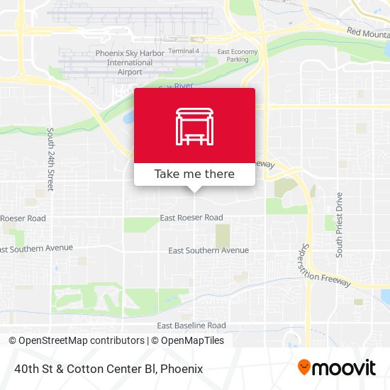 40th St & Cotton Center Bl map