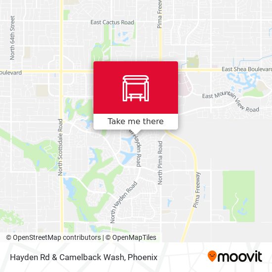 Hayden Rd & Camelback Wash map