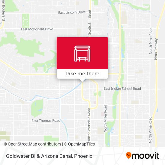Goldwater Bl & Arizona Canal map