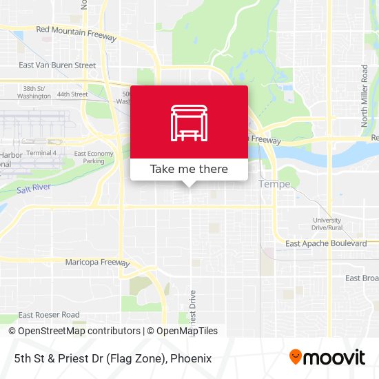 5th St & Priest Dr (Flag Zone) map