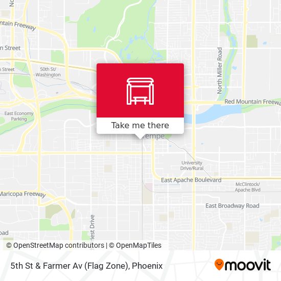 5th St & Farmer Av (Flag Zone) map