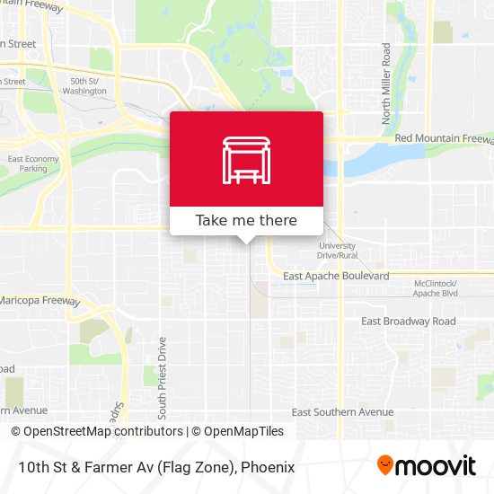 10th St & Farmer Av (Flag Zone) map