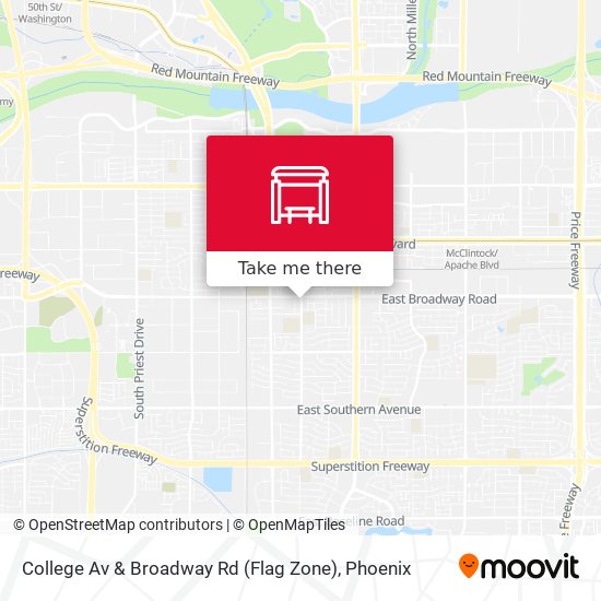 Mapa de College Av & Broadway Rd (Flag Zone)
