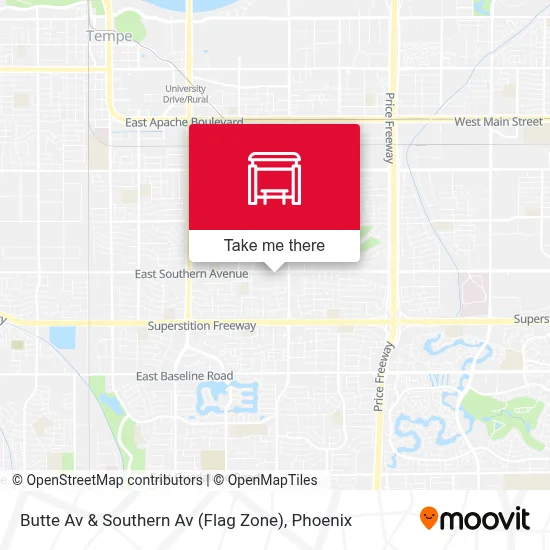 Butte Av & Southern Av (Flag Zone) map