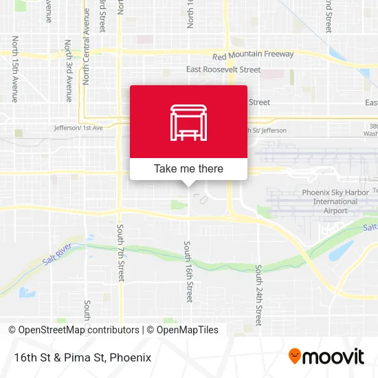 16th St & Pima St map