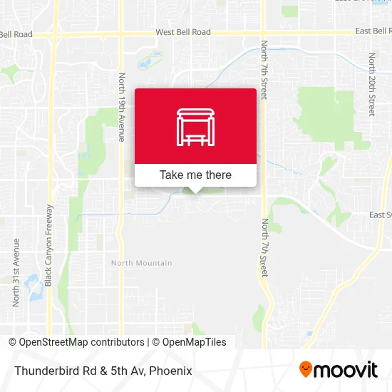 Thunderbird Rd & 5th Av map