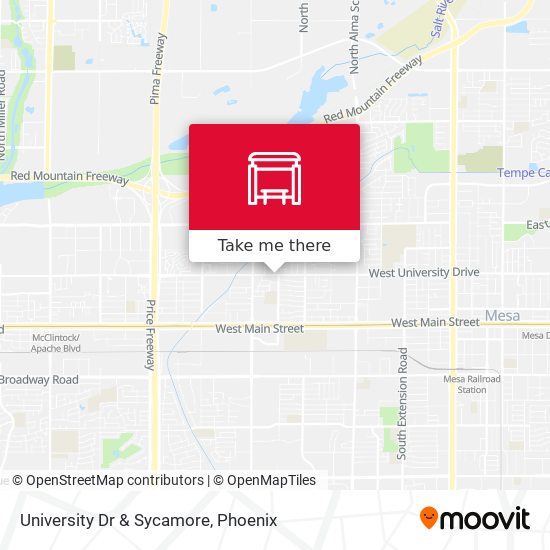 University Dr & Sycamore map