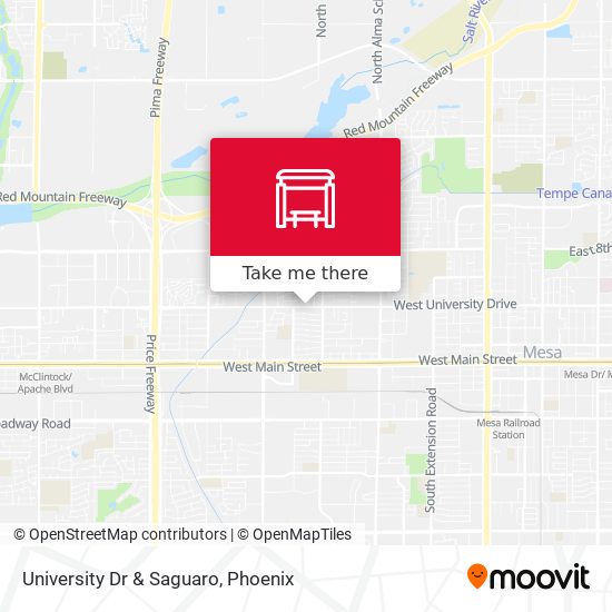 University Dr & Saguaro map