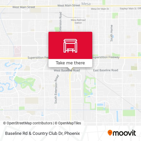 Baseline Rd & Country Club Dr map