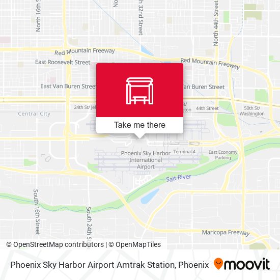 Mapa de Phoenix Sky Harbor Airport Amtrak Station