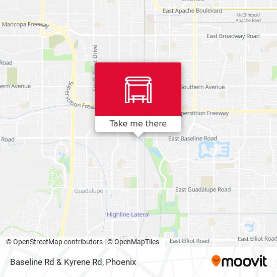 Mapa de Baseline Rd & Kyrene Rd