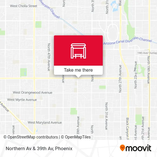 Northern Av & 39th Av map
