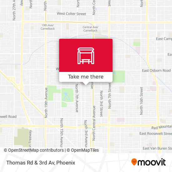 Thomas Rd & 3rd Av map