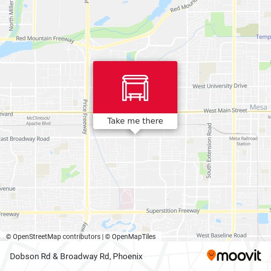 Dobson Rd & Broadway Rd map