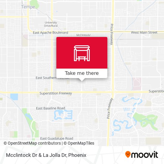 Mcclintock Dr & La Jolla Dr map