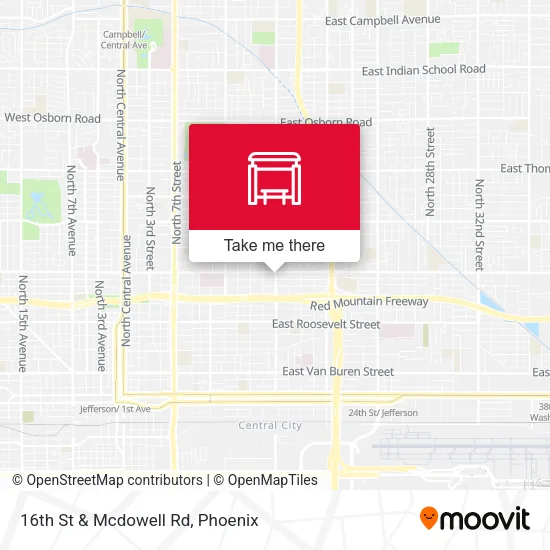 Mapa de 16th St & Mcdowell Rd