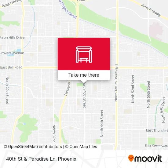 Mapa de 40th St & Paradise Ln