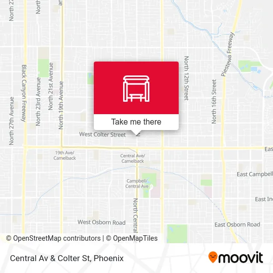 Central Av & Colter St map