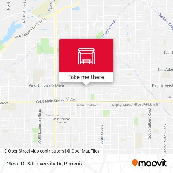 Mesa Dr & University Dr map