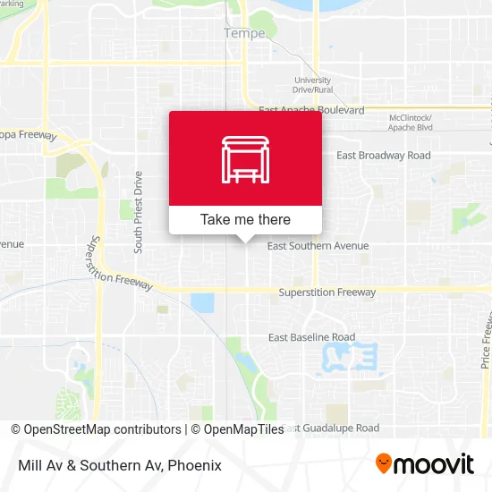 Mill Av & Southern Av map