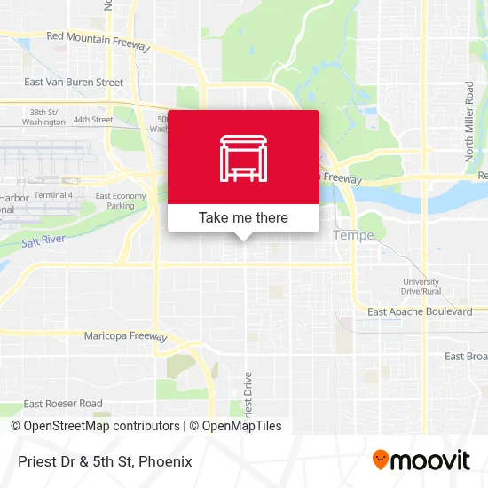 Priest Dr & 5th St map