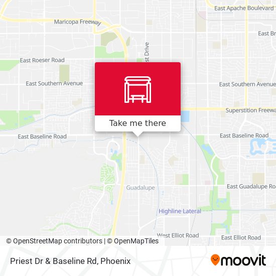 Priest Dr & Baseline Rd map