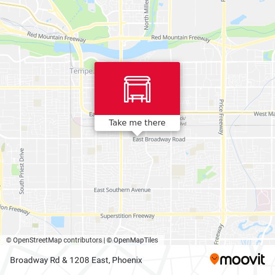 Mapa de Broadway Rd & 1208 East