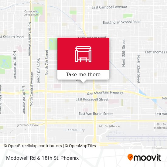 Mapa de Mcdowell Rd & 18th St