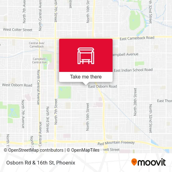 Osborn Rd & 16th St map