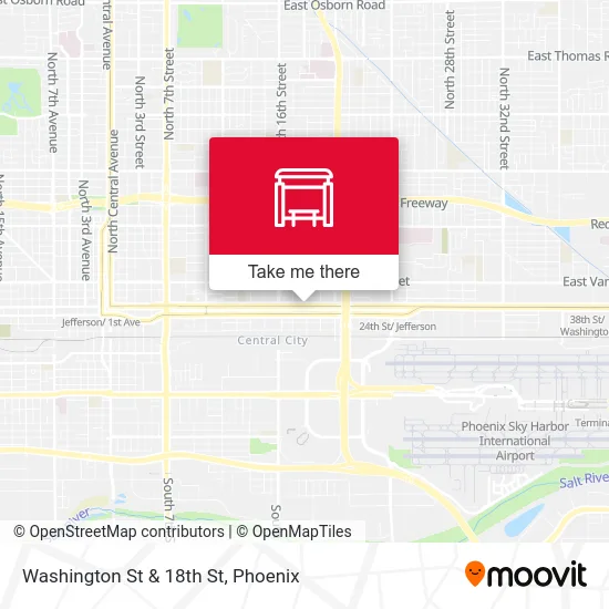 Washington St & 18th St map