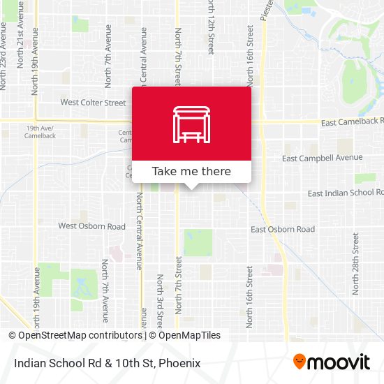 Indian School Rd & 10th St map