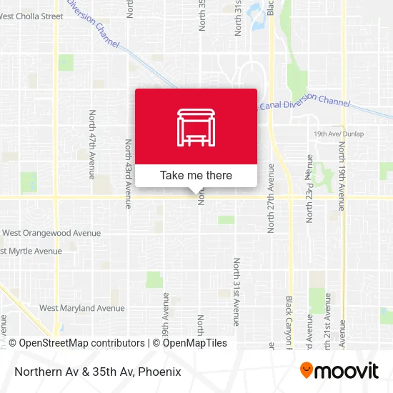 Northern Av & 35th Av map