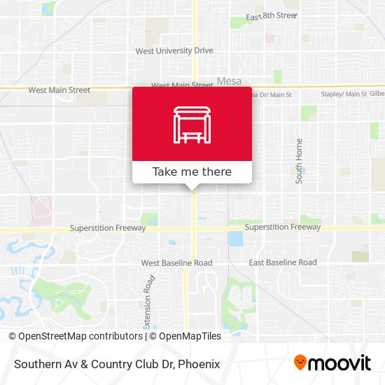 Southern Av & Country Club Dr map