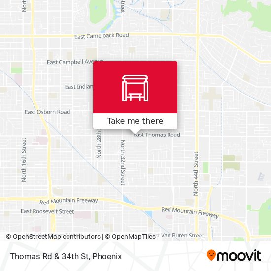 Thomas Rd & 34th St map