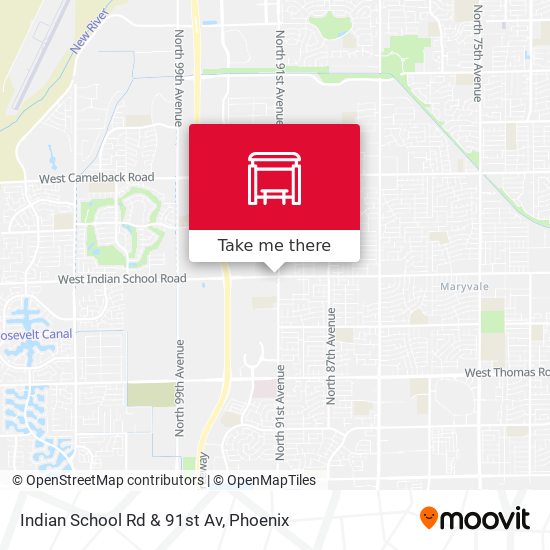 Indian School Rd & 91st Av map