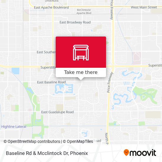 Baseline Rd & Mcclintock Dr map