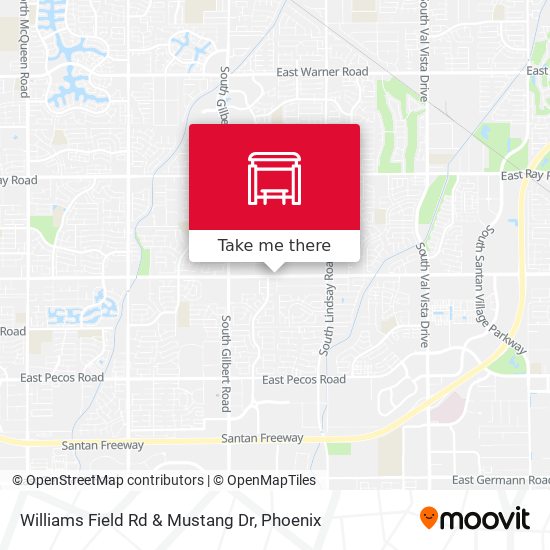 Williams Field Rd & Mustang Dr map