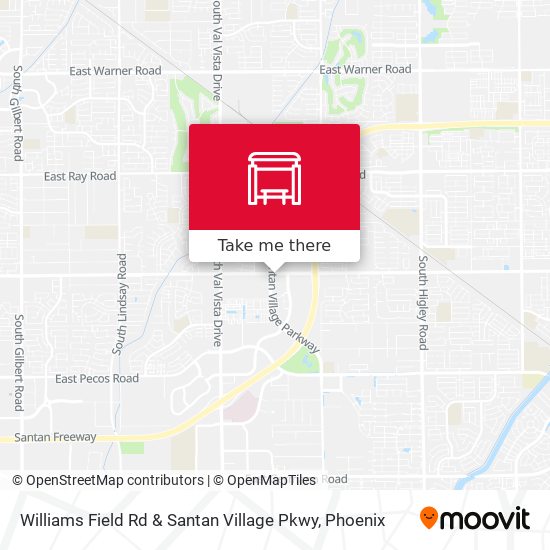 Williams Field Rd & Santan Village Pkwy map