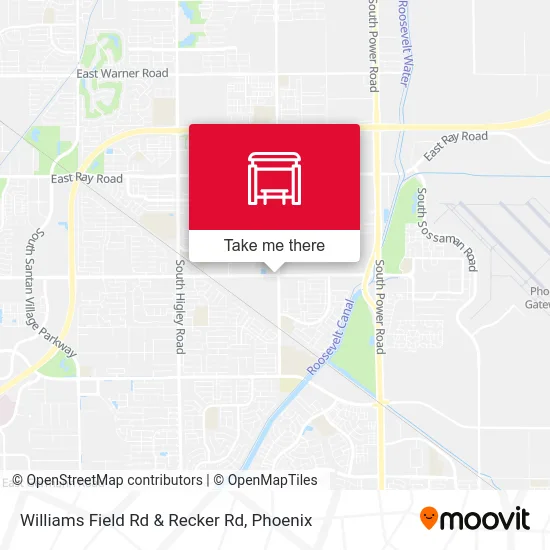 Williams Field Rd & Recker Rd map