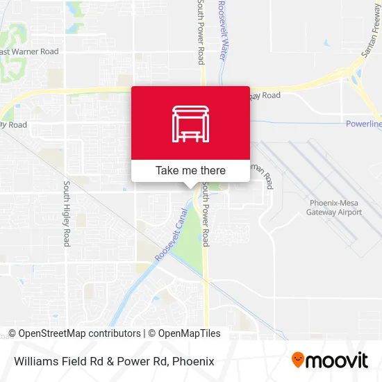 Williams Field Rd & Power Rd map