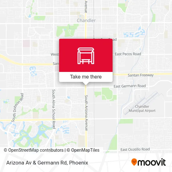 Arizona Av & Germann Rd map