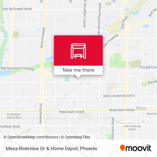Mesa Riverview Dr & Home Depot map