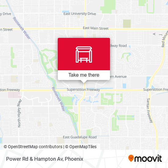 Power Rd & Hampton Av map